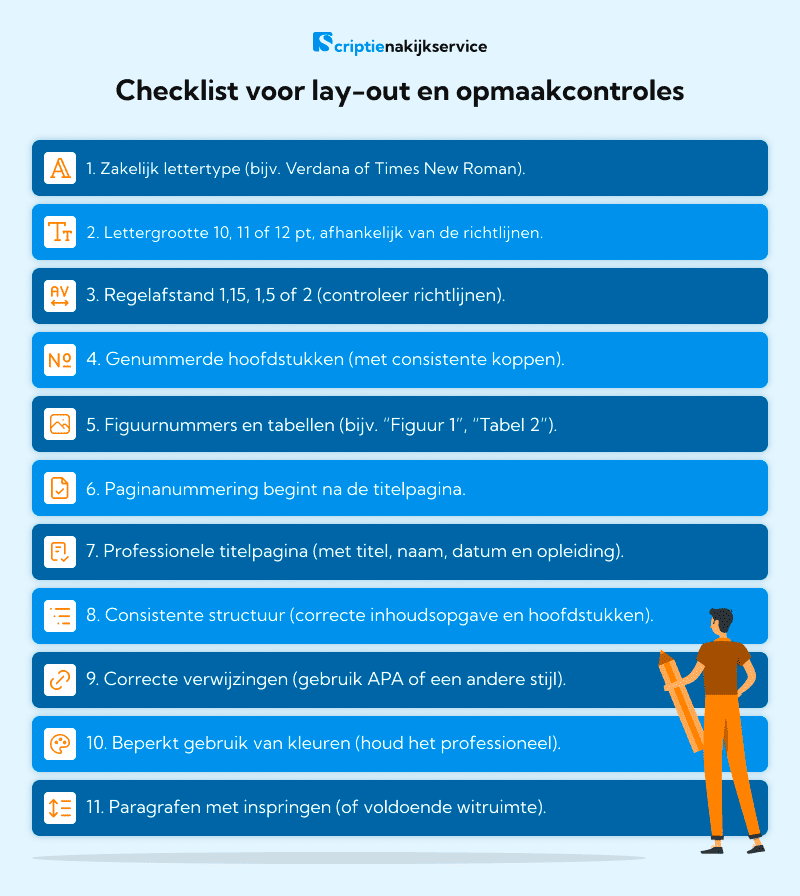 Checklist voor lay-out scriptie